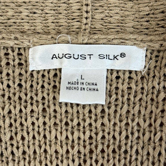 August Silk Women's Cardigan in Tan - Picture 4 of 5